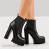 BEQUEME ELASTISCHE PLATEAUSOHLE-STIEFELETTEN MIT BLOCKABSATZ